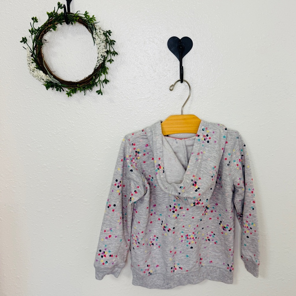 Jumping Beans Gray Hooded Jacket with Heart Print | 24 Months - Picture 3 of 4